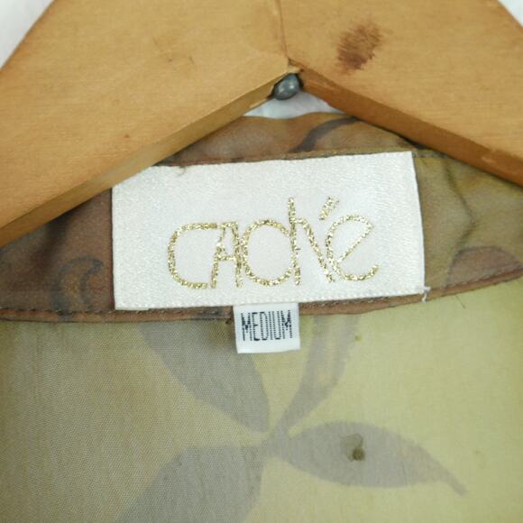 Vintage Cache Bodysuit Small 90s Sheer Chiffon Ethereal Floral Grunge Y2K Top - Picture 2 of 12